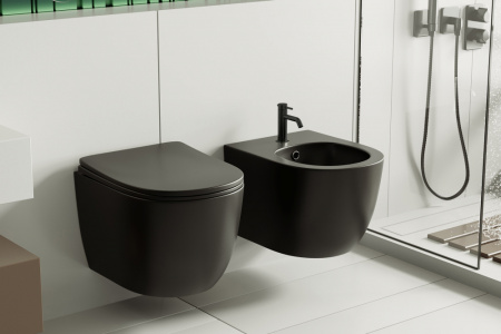 Биде Abber Bequem AC1150MB черное матовое Биде Abber Bequem AC1150MB черное матовое