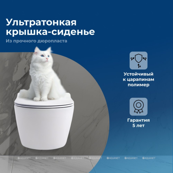 Унитаз Aquanet Smart W Tornado с сиденьем (Soft Close-SLIMSEAT) подвесной (332172)