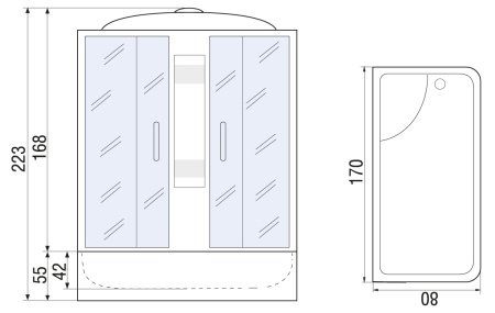 Душевая кабина River Nara 170/80/55 MT Душевая кабина River Nara 170/80/55 MT