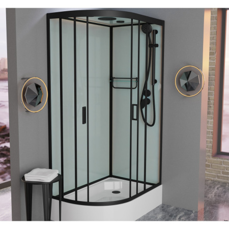 Душевая кабина Frank F412/1R Black 120x80