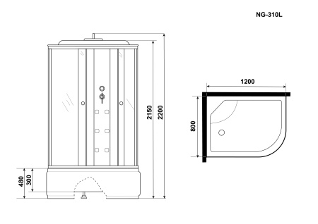 Душевая кабина Niagara Ultra NG-310-01L 120x80