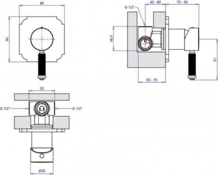 Смеситель для душа Cezares Olimp OLIMP-DIM2-01-L с внутренней частью
