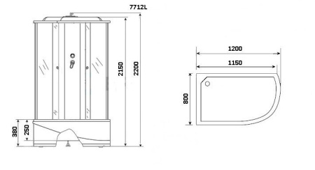 Душевая кабина Niagara Luxe NG-7712GL 120x80 Душевая кабина Niagara Luxe NG-7712GL 120x80