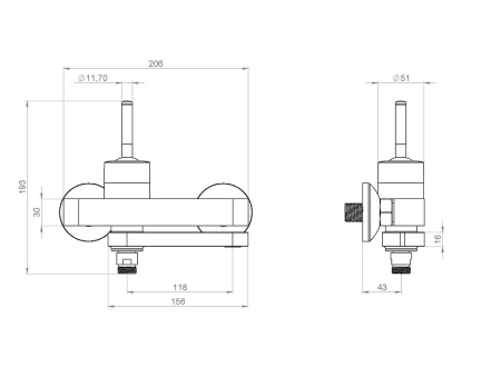 Смеситель для ванны Damixa Arc 291000000 Хром Черный