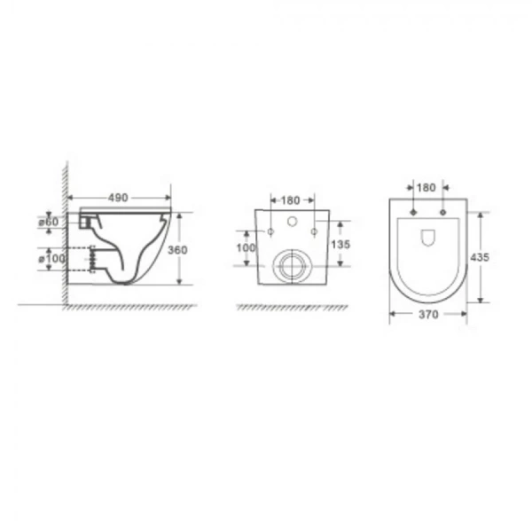 Комплект Weltwasser 10000011405 подвесной унитаз Merzbach 043 MT-WT + инсталляция Amberg 350 ST + кнопка Amberg RD-BL