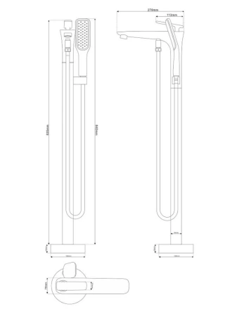 Смеситель для ванны NT Bagno NT46031 никель матовый