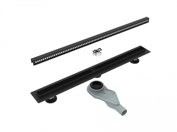 Трап для душа Esbano Slim решетка SIDE матовый черный длина 60 см