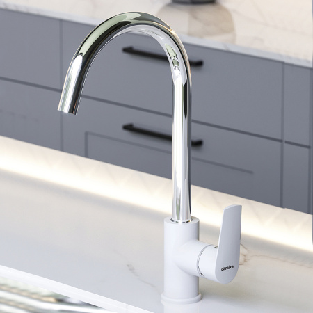 Смеситель для кухонной мойки Damixa RedBlu Origin Balance 790730000 Хром Белый