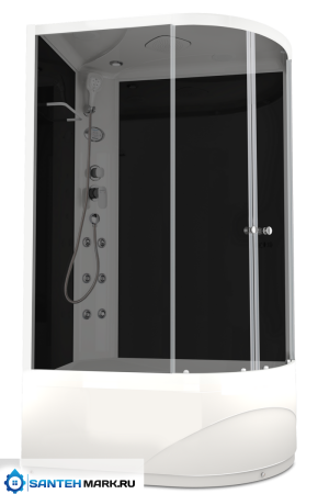Душевая кабина Domani-Spa Delight 128 high L с гидромассажем черные стенки матовые стекла Душевая кабина Domani-Spa Delight 128 high L с гидромассажем черные стенки матовые стекла