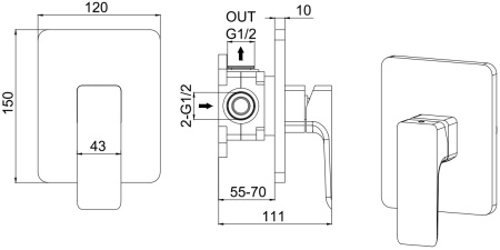 Смеситель Allen Brau Infinity X1 5.21015-31 (с внутренней частью) черный матовый