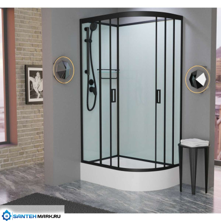 Душевая кабина Frank F412/1L Black 120x80 без крыши