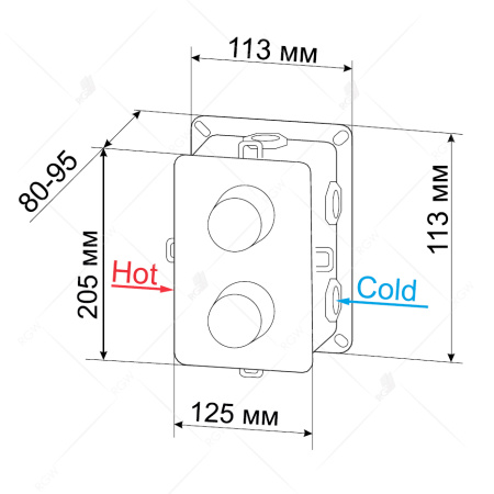 Смеситель RGW SP-42-03 205*125/хром 2-3 режима