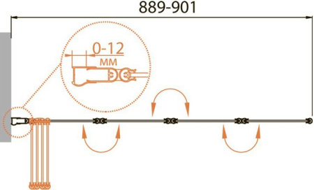 Шторка на ванну Cezares Relax (RELAX-V-4-90/140-C-Bi) 90х140 см, стекло прозрачное