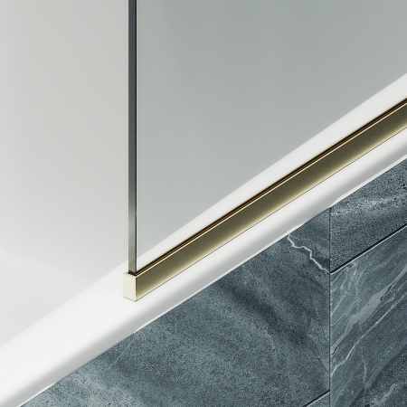 Шторка на ванну MaybahGlass в узком профиле, 6 мм, Стекло Бесцветное, 44x140 (MGV-126-3у)