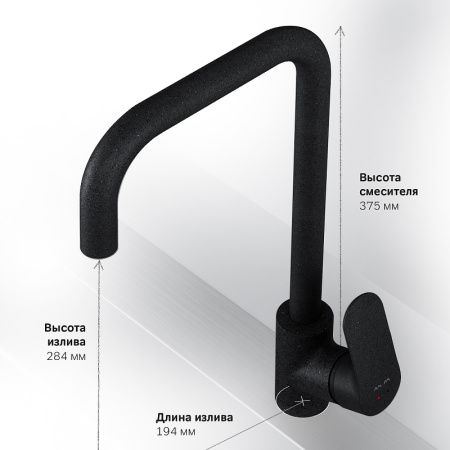 Смеситель для кухонной мойки AM.PM Like F8006022 Черный