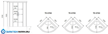 Душевая кабина Timo Eco TE-0780 80x80