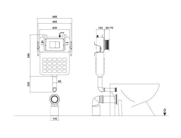 Инсталляция Ceruttispa CR333 для приставных унитазов