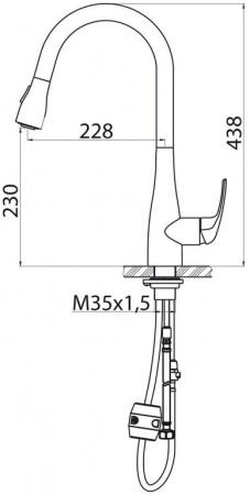 Смеситель для кухонной мойки BelBagno BB-LAM28-IN