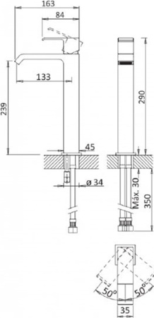 Смеситель Cezares Porta PORTA-LC-01-W0
