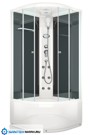 Душевая кабина Domani-Spa Delight 99 high с гидромассажем черные стенки тонированные стекла Душевая кабина Domani-Spa Delight 99 high с гидромассажем черные стенки тонированные стекла