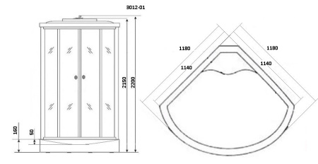 Душевая кабина Niagara Ultra NG-3012-01 120x120 белый профиль
