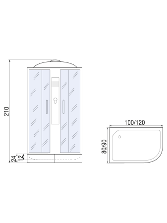 Душевая кабина River Desna 120/90/24 MT L