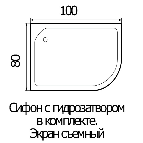 Поддон для душа Wemor 100/80/24 L