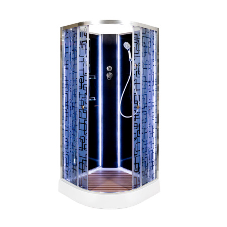 Душевая кабина DTO BM 1510 N LED BLACK 100x100 с подсветкой