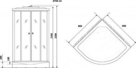 Душевая кабина Niagara Classic NG-6703-14 80x80