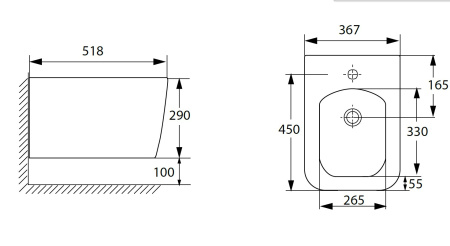 Биде Allen Brau Liberty 4.33010.AN антрацит