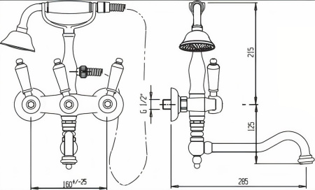 Смеситель для ванны Cezares First FIRST-VDP2-02-Bi Смеситель для ванны Cezares First FIRST-VDP2-02-Bi