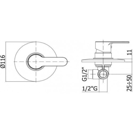 Смеситель Paffoni Blu 3 в 1 (сет 12) (с внутренней частью)