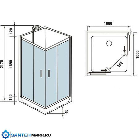 Душевая кабина WeltWasser WW500 Laine 1001 Душевая кабина WeltWasser WW500 Laine 1001