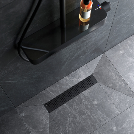 Трап для душа Am.Pm MasterFlow 40 W01SC-P11-040-01BM с Черной матовой решеткой Cut Gradient