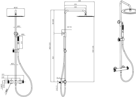 Душевая стойка Allen Brau Fantasy 5.11001-GB золото Душевая стойка Allen Brau Fantasy 5.11001-GB золото