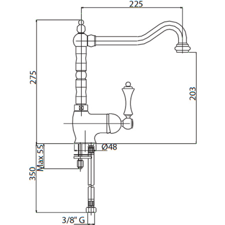Смеситель для кухонной мойки Cezares Margot MARGOT-LLM2-01-N Хром