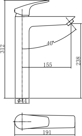 Смеситель Aquanet Static AF330-11C