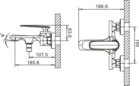 Смеситель для ванны BelBagno Gello GEL-VASM-CRM