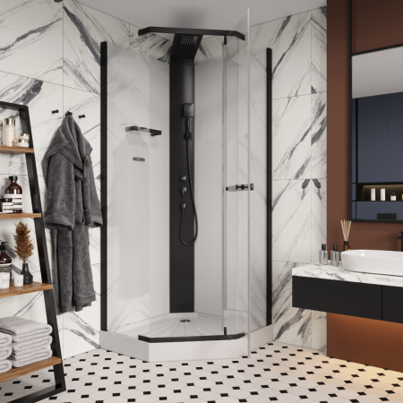 Душевая кабина Ceruttispa CHIKA901B без крыши (90x90x215-225)