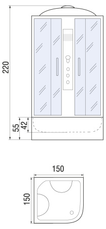 Душевая кабина River Temza 150/150/55 TH