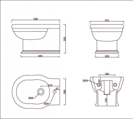 Биде BelBagno BOHEME BB115BH