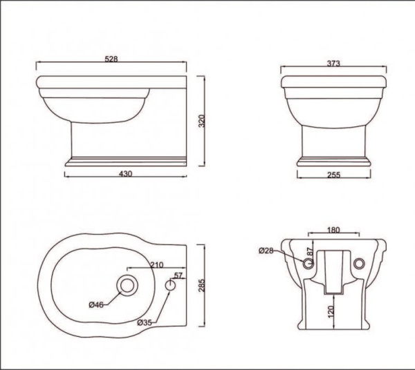 Биде BelBagno BOHEME BB115BH