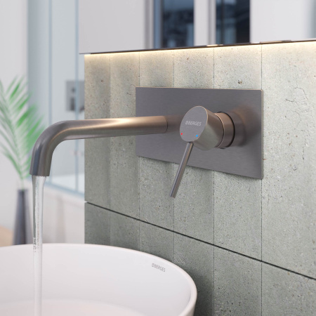 Смеситель Berges VENTAS R скрытого монтажа, совместный, оружейная сталь