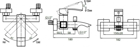 Смеситель для ванны Cezares Quattro QUATTRO-C-VD-01