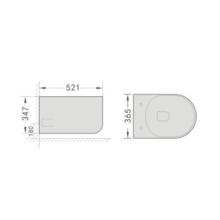 Унитаз Grossman Thin Rim GR-5602S (520х365х345) тонкий ободок,белый с тонкой крышкой,микролифт,1 место