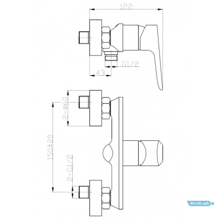 Смеситель для ванны WeltWasser WW MX Oder 404