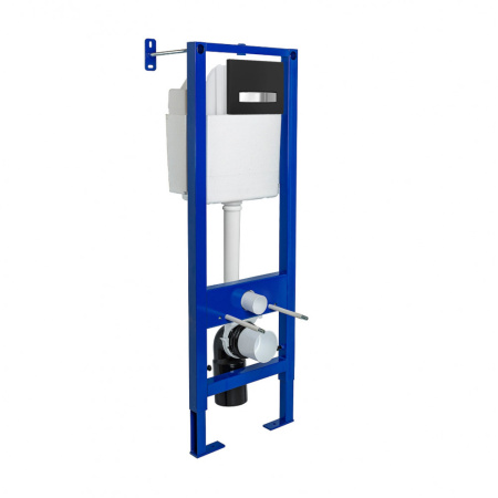 Инсталляция BERGES АТОМ Line 410 кнопка Soft Touch черная/хром глянец(040342)