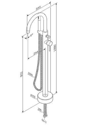 Смеситель для ванны AM.PM Sense F7514100 Хром Смеситель для ванны AM.PM Sense F7514100 Хром