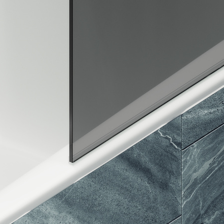 Шторка на ванну MaybahGlass в широком профиле, 8 мм, Стекло Графит, 40x140 (MGV-78-3ш) универсальная