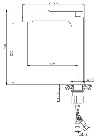 Смеситель для раковины Cezares Momento MOMENTO-LC-01-W0 Хром